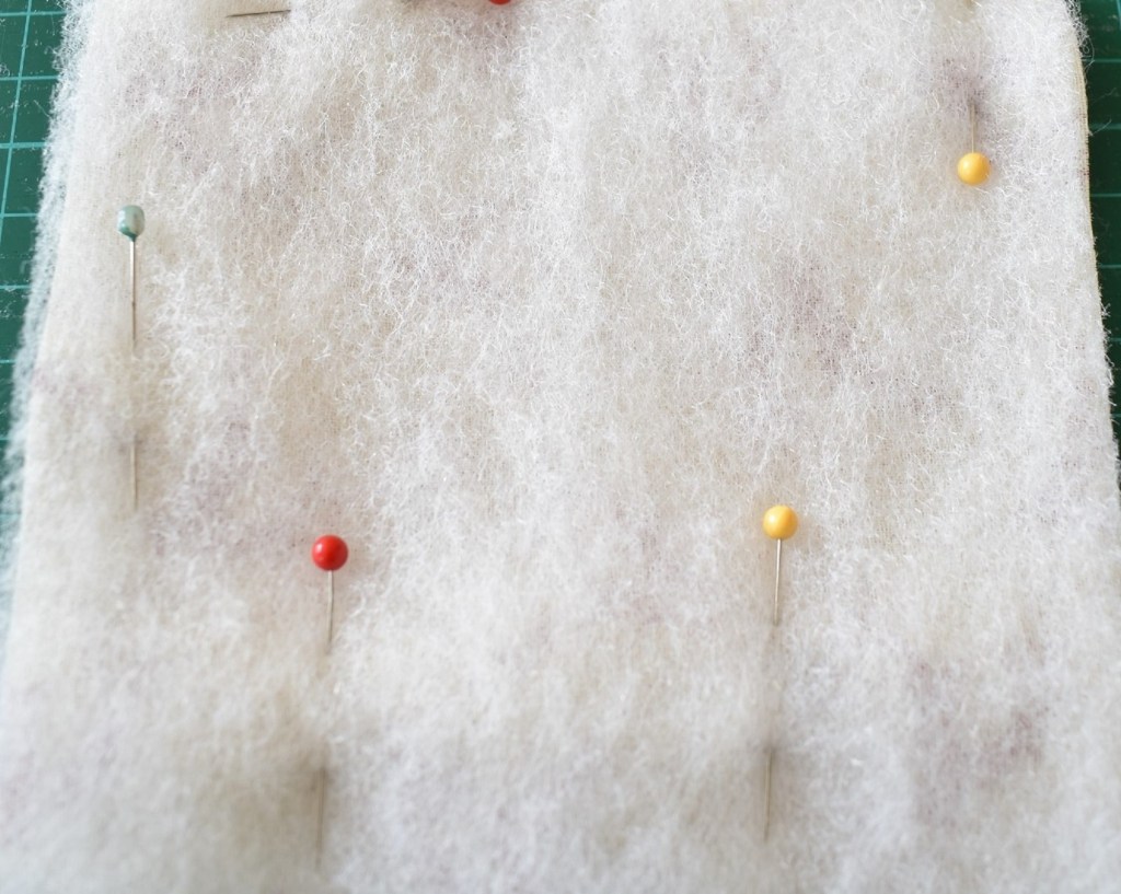 Pin all three pieces together leaving gap of 12cm